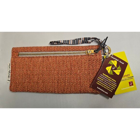 HaloMiner Handbags - Handmade Upcycled Tweed Zipper Wristlet By Eco-Conscious Designer HaloMiner